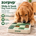 zorpvp™ Slide & Seek Dog Treat Puzzle, Interactive Feeding Tray with Captive Sliding Covers