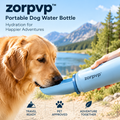 zorpvp™ Portable Dog Water Bottle, 20-fl-oz Travel Dispenser with Fold-Out Drinking Trough & Carry Loop