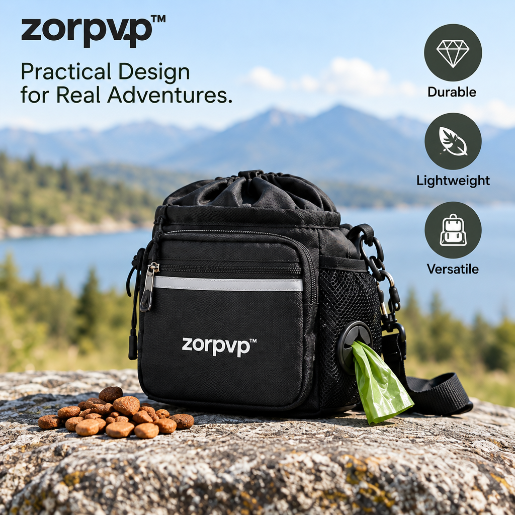 zorpvp™ Everyday Dog Training Treat Pouch, Belt Bag with Removable Liner, Clicker & Waste Bag Pocket